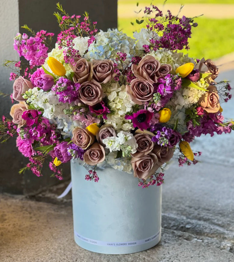 Large full of color flower box