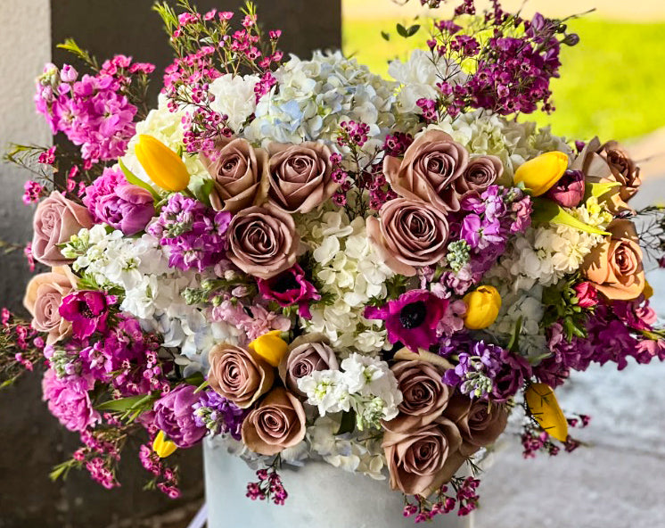 Large full of color flower box