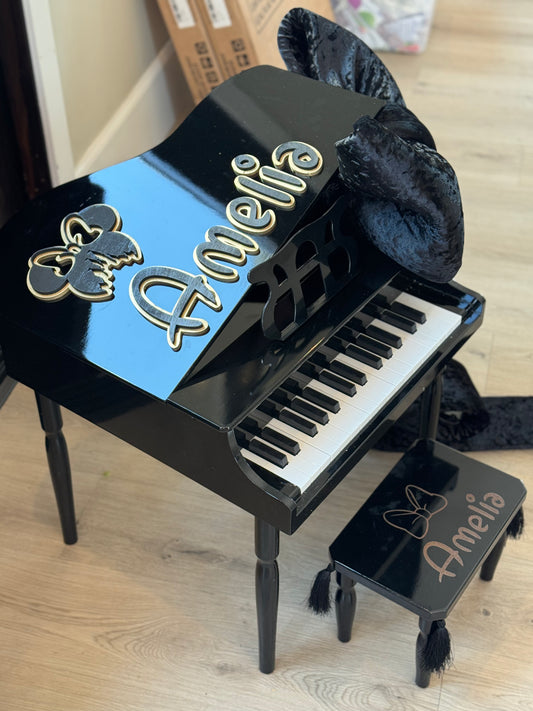 Personalized Mini Grand Piano for Kids – Custom Engraving & Laser Cut Name