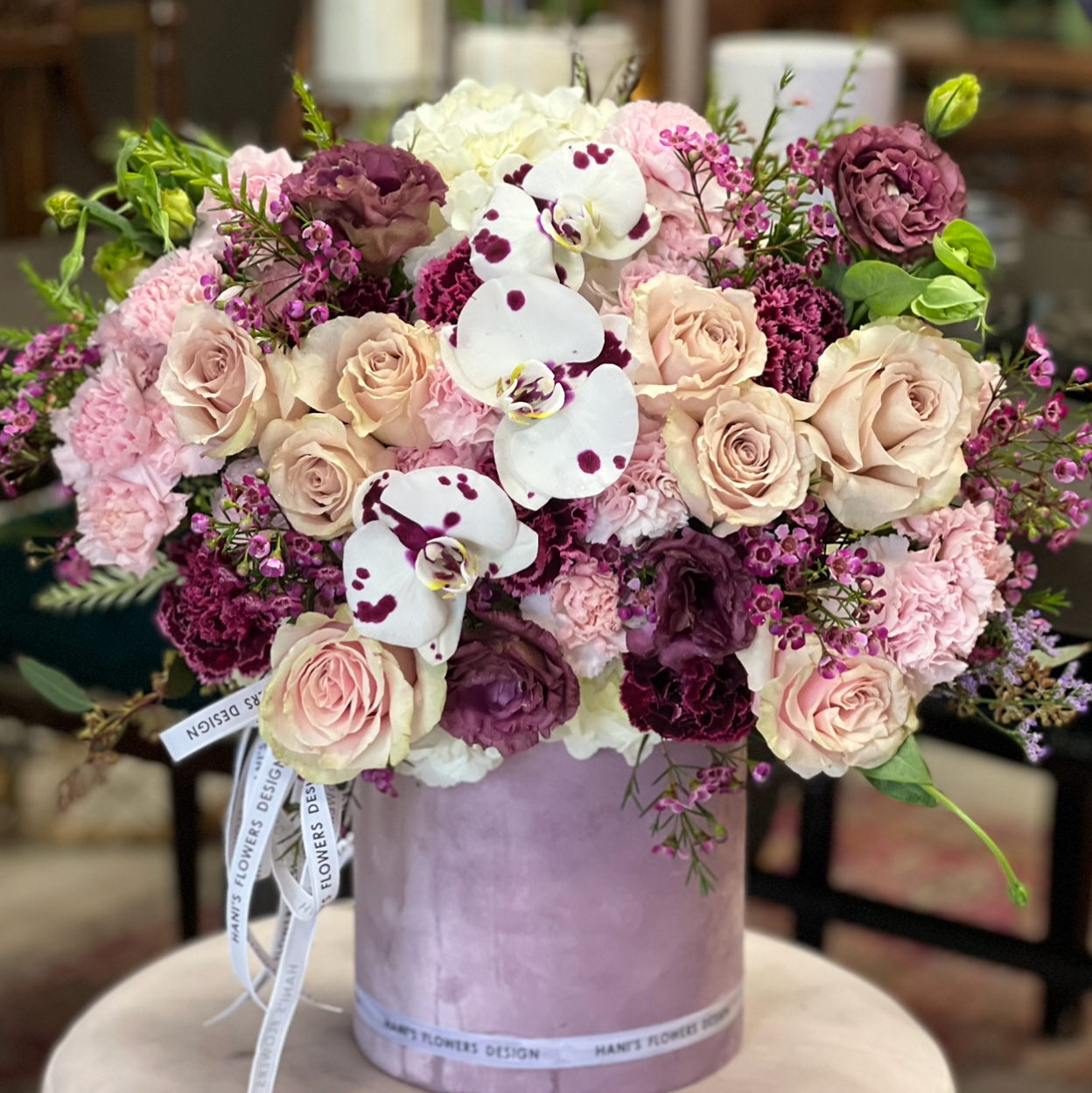 Beautiful orchid flower box