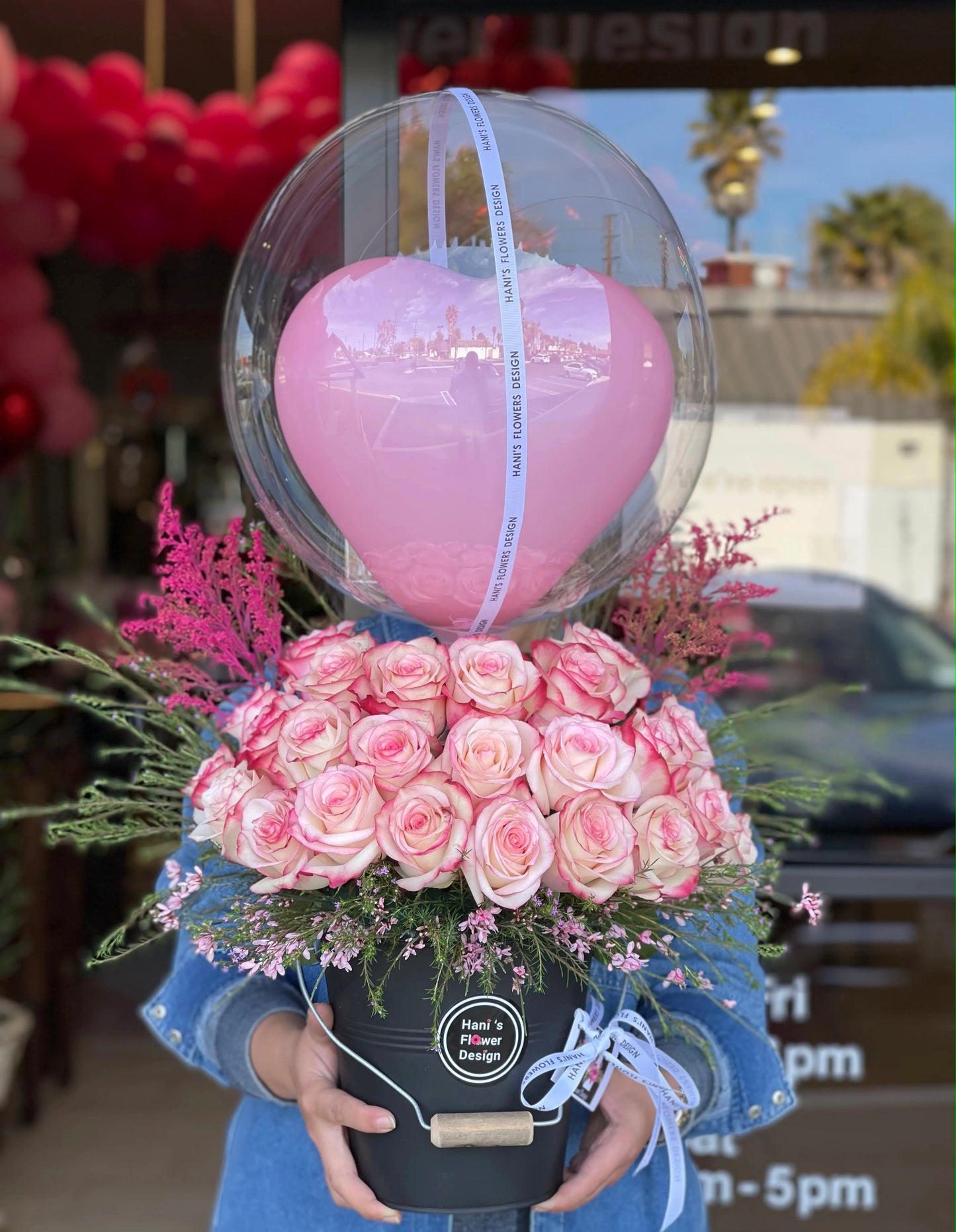 Heart balloon With Flowers - 020