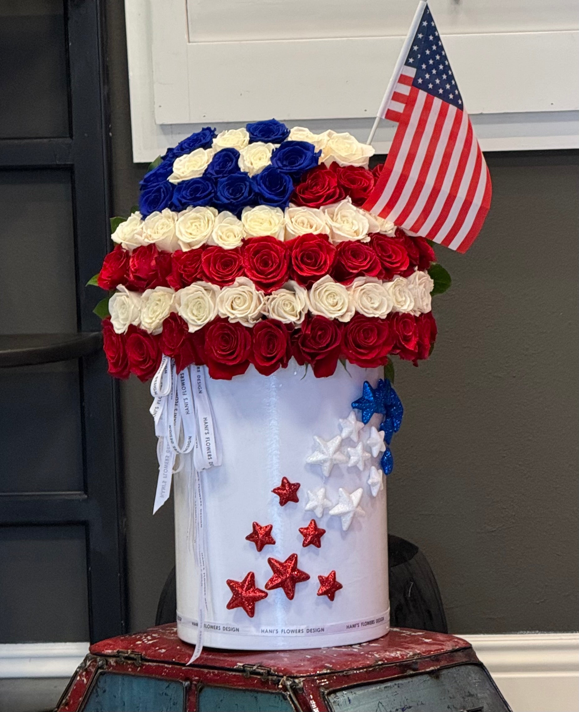 4th of July larg flower box πΊπΈ β Hani's flower design