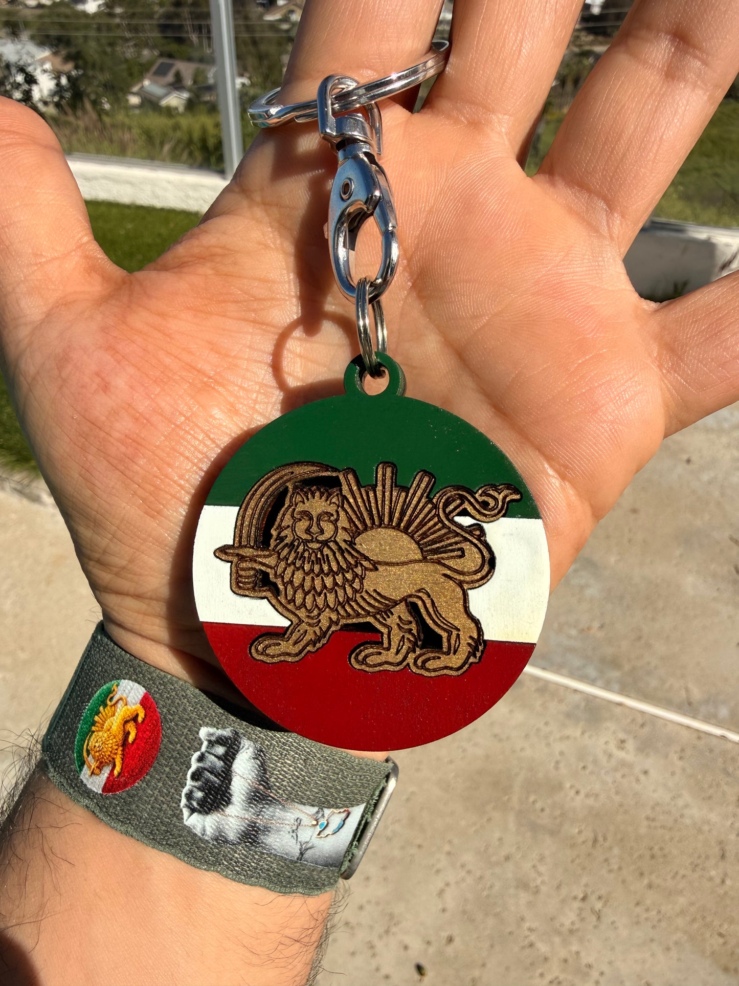 Persian Lion & Sun Keychain